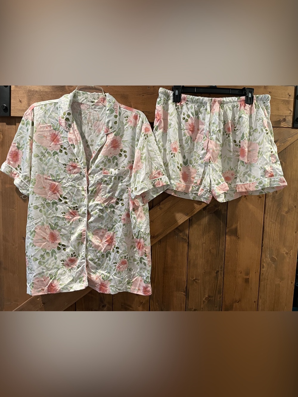 Jane Marie Pink and Green Floral Sleep Set